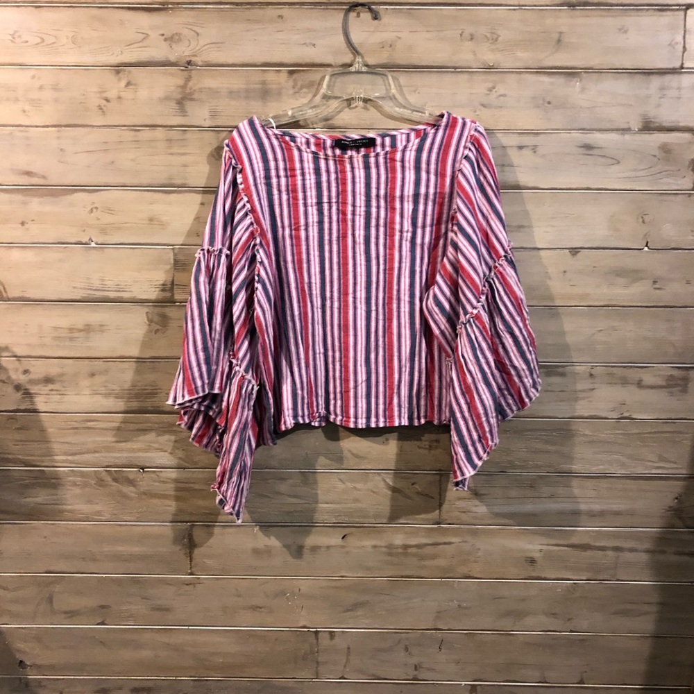 Colorful wide sleeve blouse